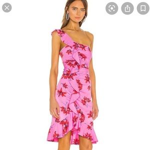 Likely red and pink cocktail dress